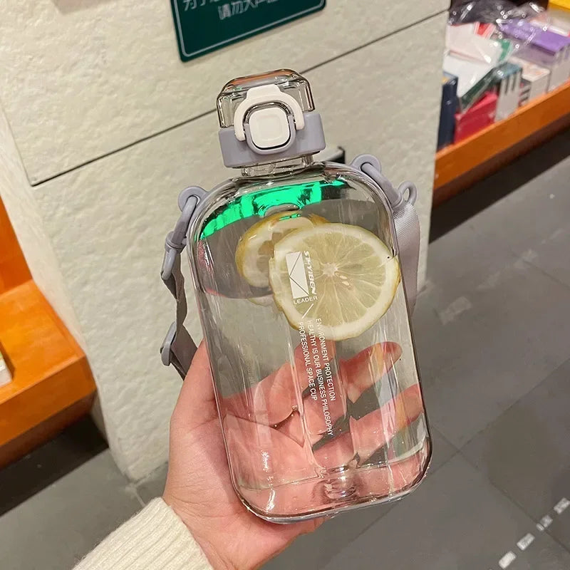 Flat Square Transparent Water Bottle