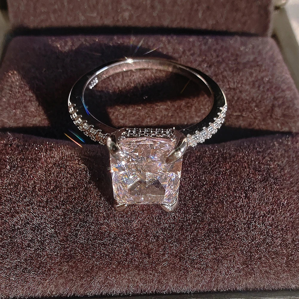 Pink Rectangle Cubic Zirconia Ring