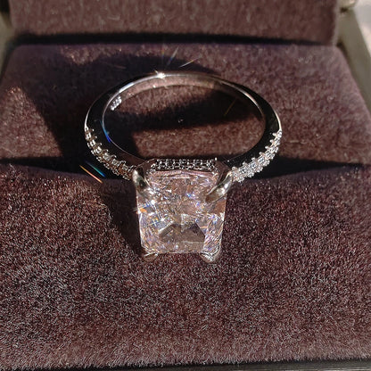 Pink Rectangle Cubic Zirconia Ring