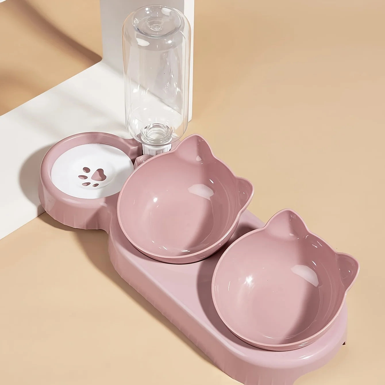 3-in-1 Cat Feeding & Water Station