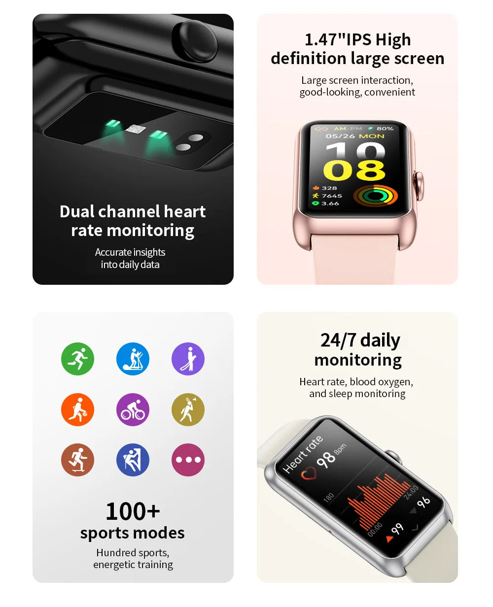 Bluetooth Health & Sports Smartwatch with Custom Dial
