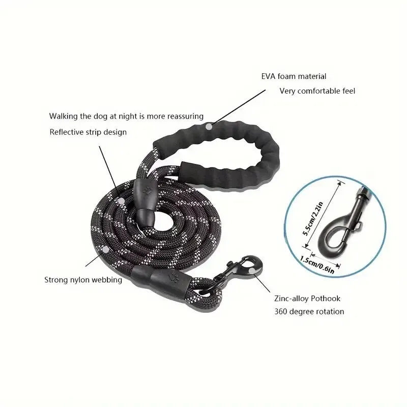 Reflective Heavy Duty Dog Leash with Padded Handle