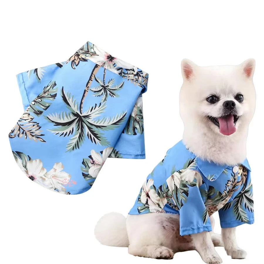 Hawaiian Beach Pet Vest – Breathable Summer Dog & Cat Shirt