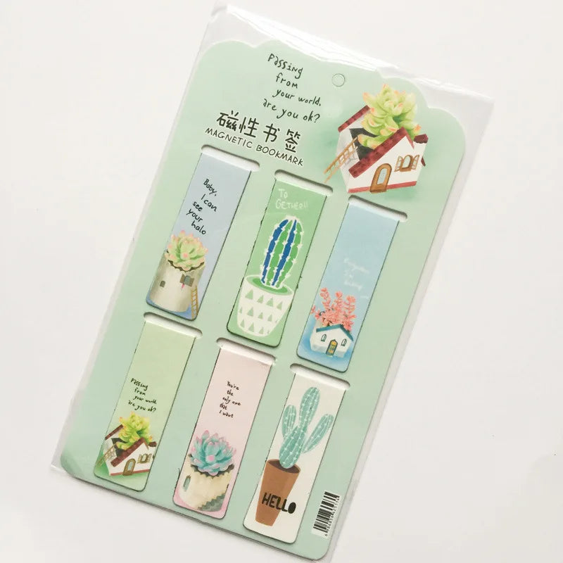 Cactus Magnetic Bookmark Set