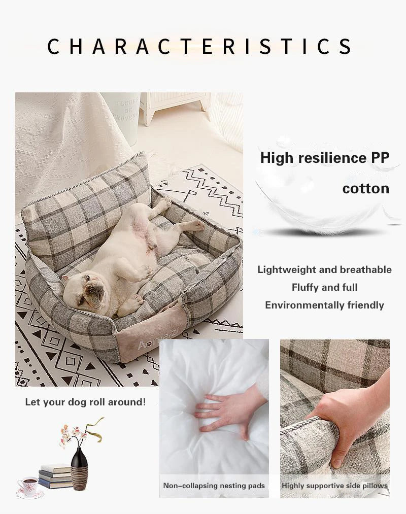 Orthopedic Pet Sofa Bed with Removable Cushion