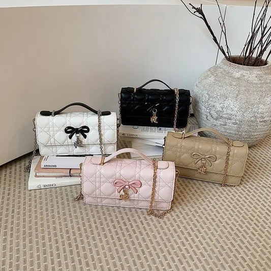 Minimalist Bow Accent Evening Clutch