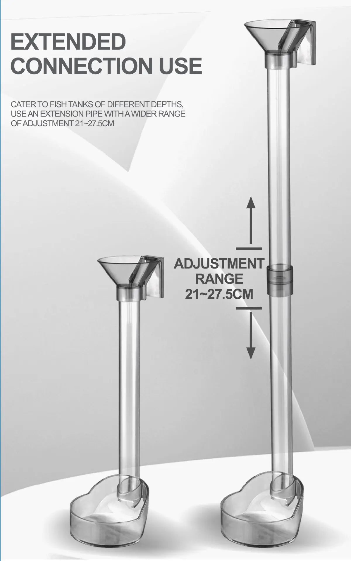 Telescopic Aquarium Feeding Tube with Floating Feeding Ring