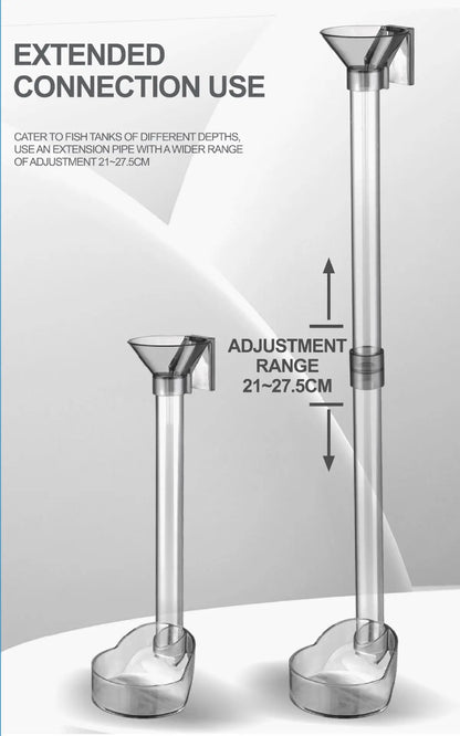 Telescopic Aquarium Feeding Tube with Floating Feeding Ring