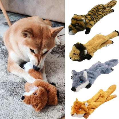 Plush Dog Chew Toy with Squeaker Animal Shape