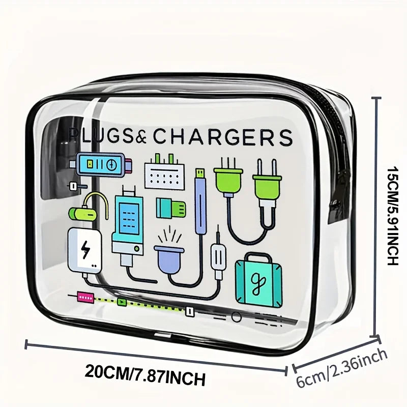 Clear Waterproof Travel Electronics Organizer Pouch