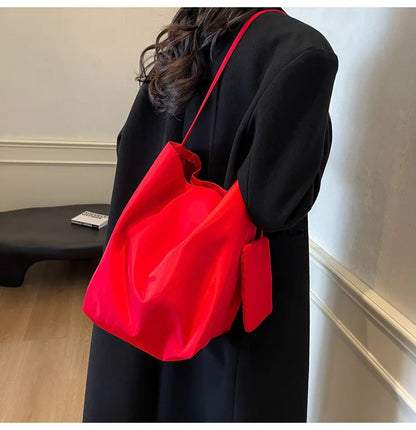 Minimalist Nylon Tote Shoulder Bag