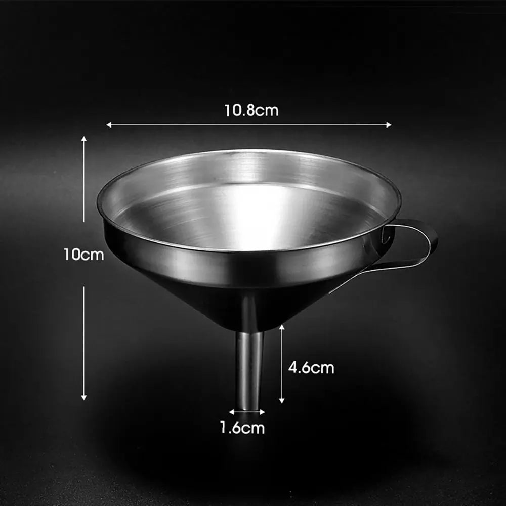 Wide Mouth Kitchen Funnel & Fine Mesh Strainer for Liquids and Powders