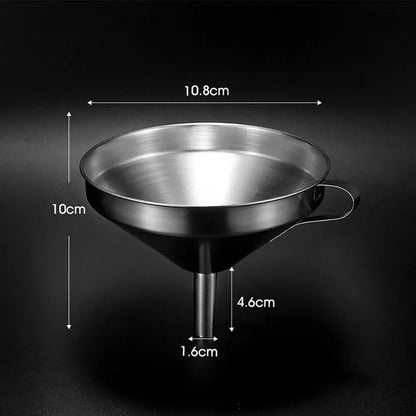 Wide Mouth Kitchen Funnel & Fine Mesh Strainer for Liquids and Powders