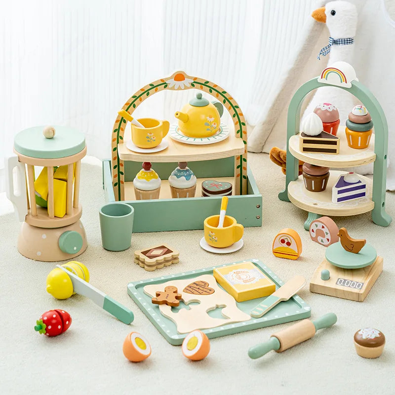 Wooden Kitchen Pretend Educational Toy