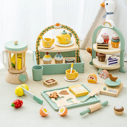 Wooden Kitchen Pretend Educational Toy