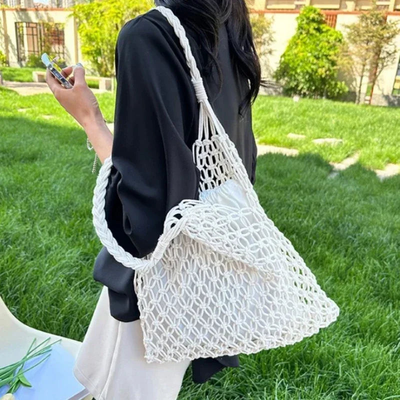Handwoven Mesh Summer Tote Bag