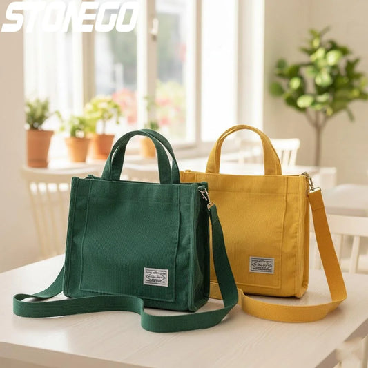 Corduroy Square Shoulder Bag