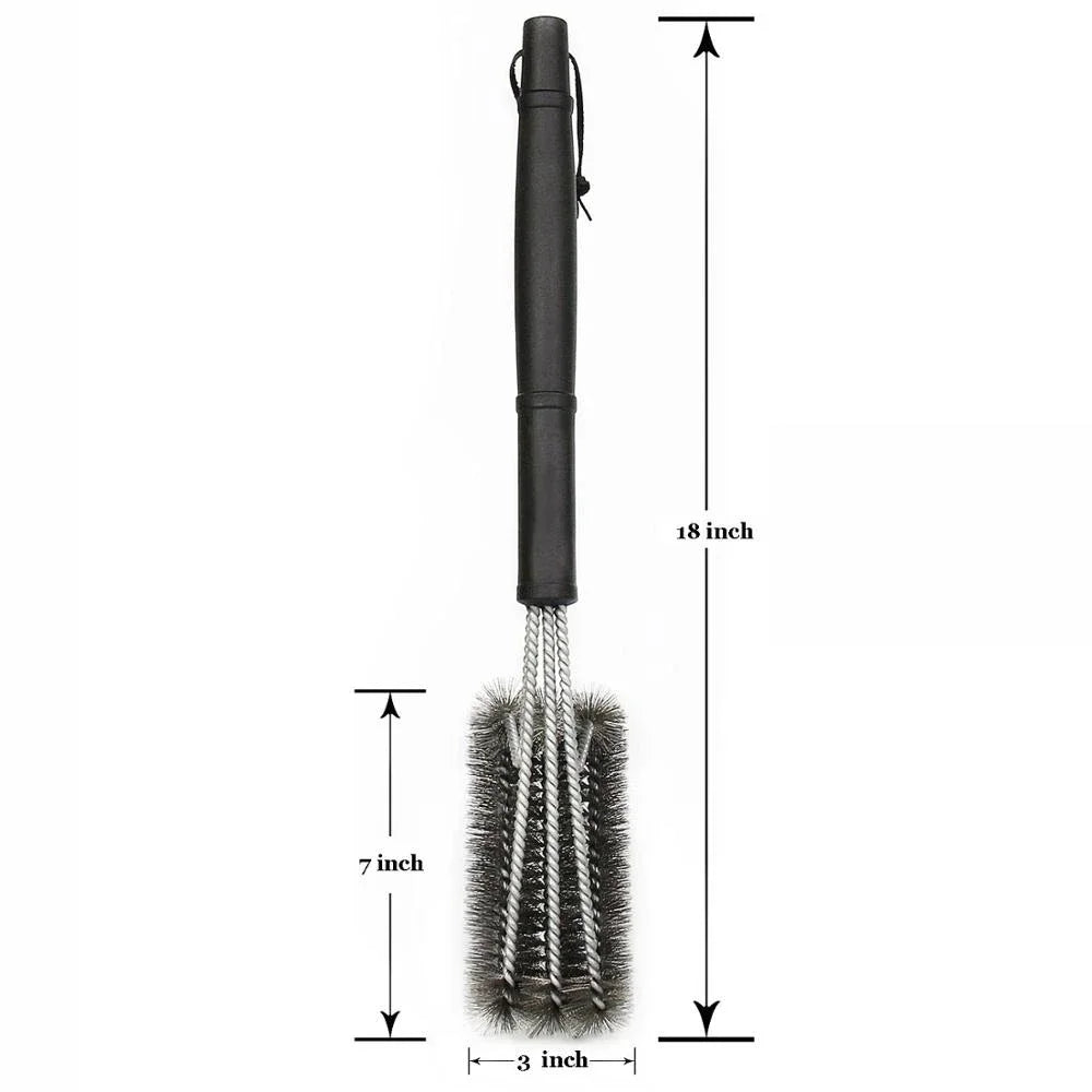 360° Stainless Steel BBQ Grill Cleaning Brush with Long Handle