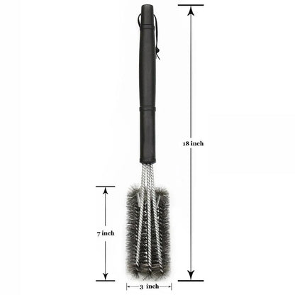 360° Stainless Steel BBQ Grill Cleaning Brush with Long Handle