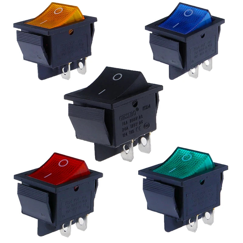 KCD4 Illuminated 4-Pin Rocker Power Switch