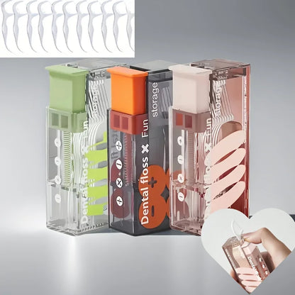 Portable Floss Dispenser with 10 Floss Picks