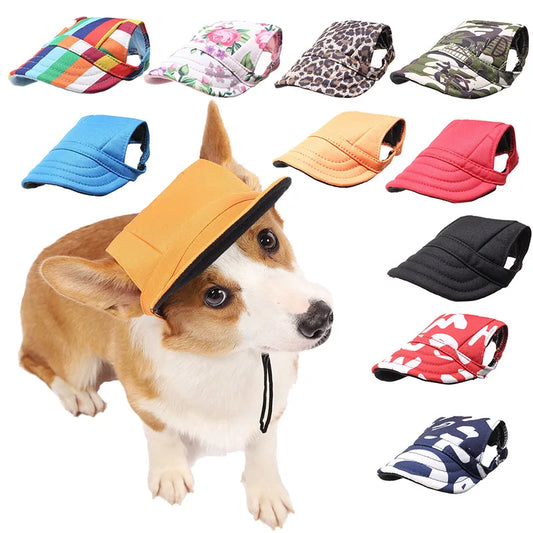 Summer Sunscreen Dog Baseball Cap with Ear Holes