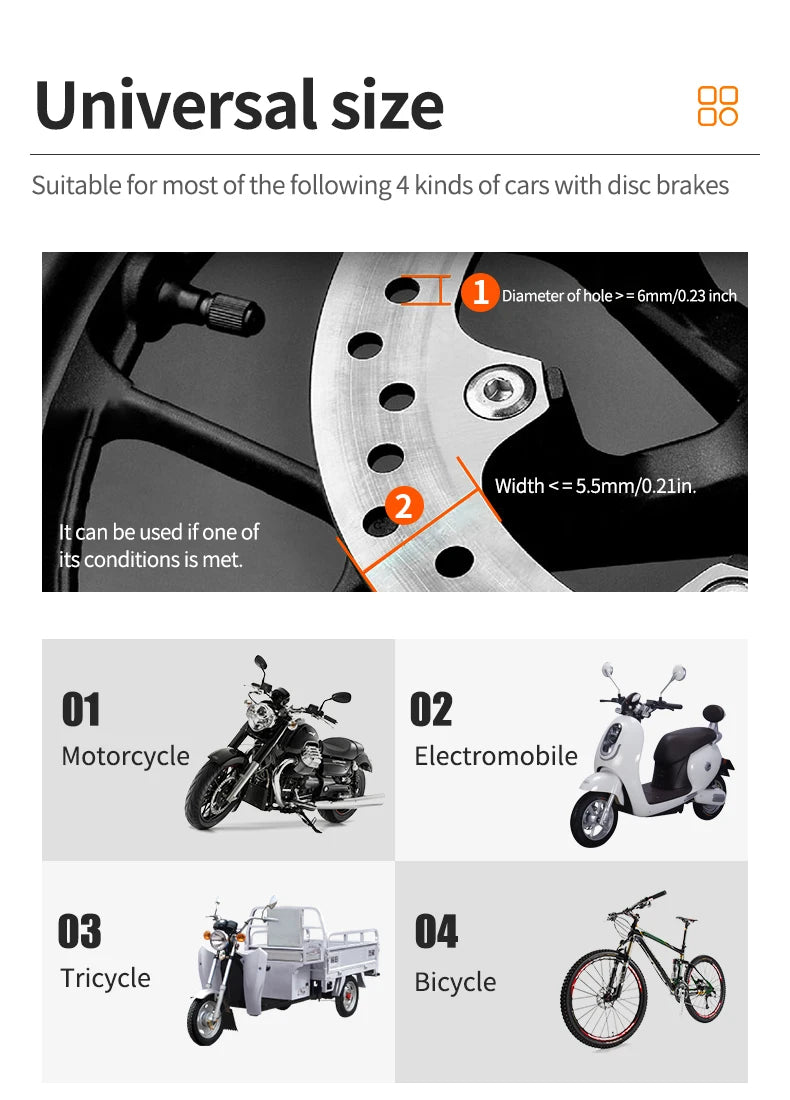 Motorcycle Disc Brake Alarm Lock