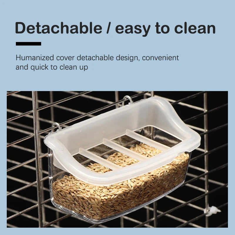 Transparent Spill-Proof Bird Feeder & Water Dispenser