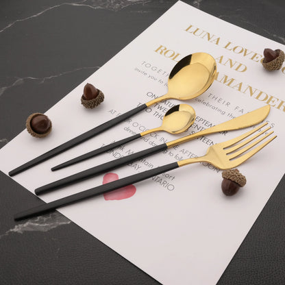 PINKTEN 6-Piece Gold Stainless Steel Dinner Fork Set