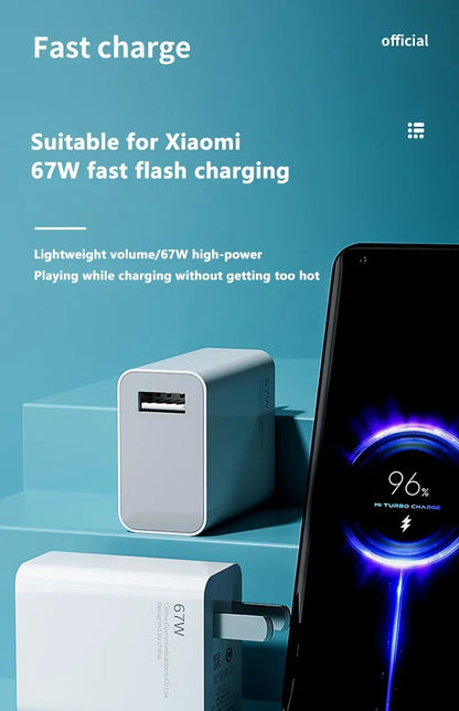 65W USB Fast Charger Adapter with Type-C Cable