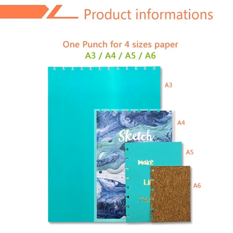 Mushroom Hole Paper Punch for Discbound Notebooks