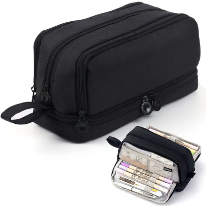 Large Capacity 4-Compartment Pencil Case Organizer