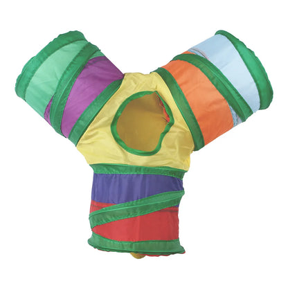 Rainbow Play Tunnel for Small Animal Exercise & Hideaway