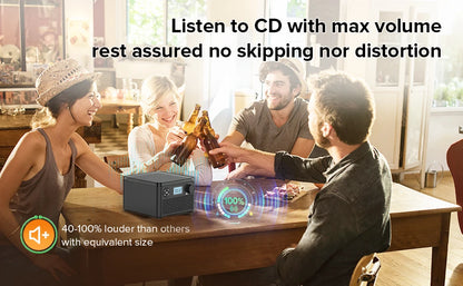 Portable Bluetooth CD Player with FM Radio