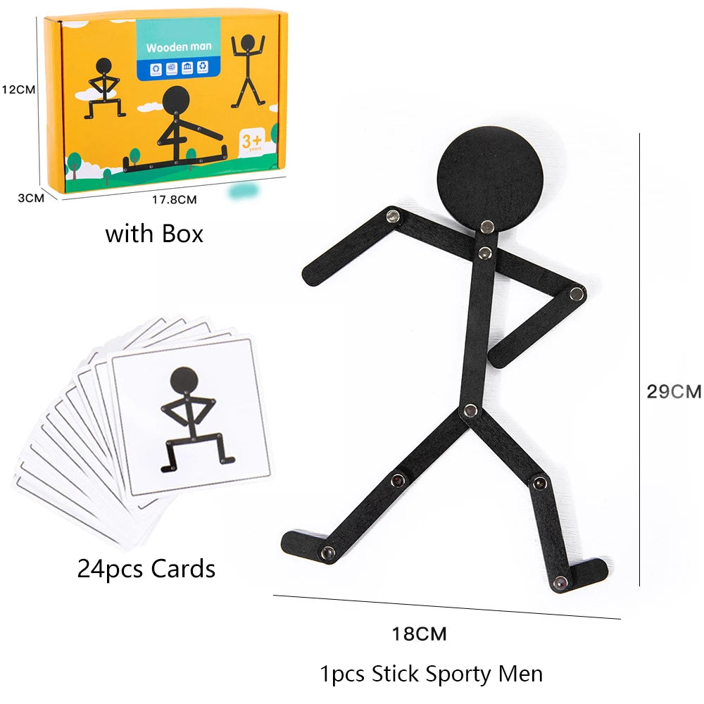 Montessori Stick Sporty Men Puzzle Toy