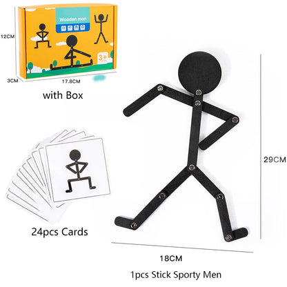 Montessori Stick Sporty Men Puzzle Toy