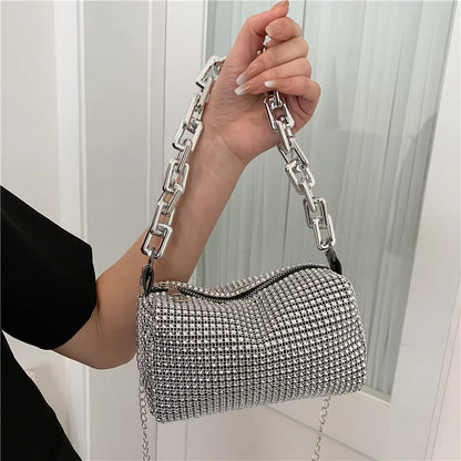 Rhinestone Chain Evening Crossbody Bag