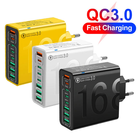 8-Port USB & USB-C Fast Wall Charger