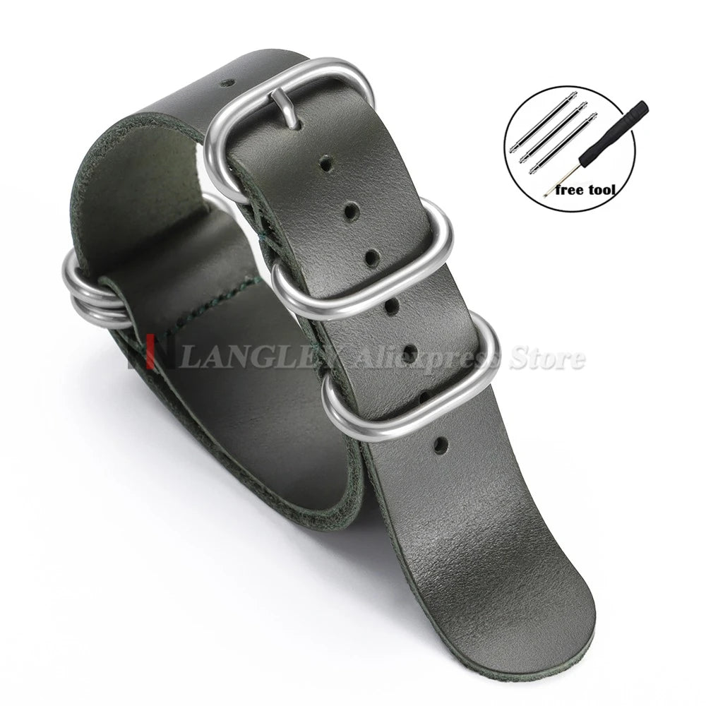 Vintage Genuine Leather Watch Strap 18mm 20mm 22mm