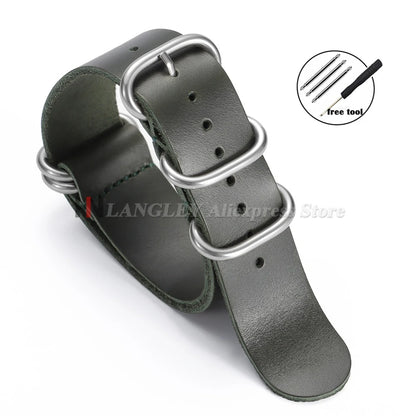 Vintage Genuine Leather Watch Strap 18mm 20mm 22mm
