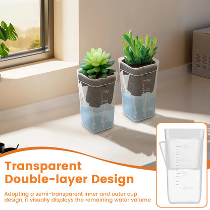 12-Pack Self Watering Planter Pots with Cotton Wicks