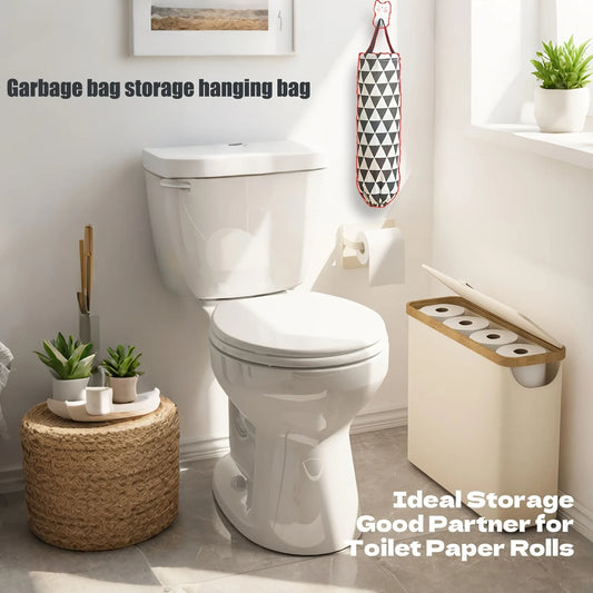 Bamboo Toilet Paper Storage Basket with Lid