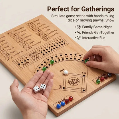 Wooden Baseball Dice Board Game