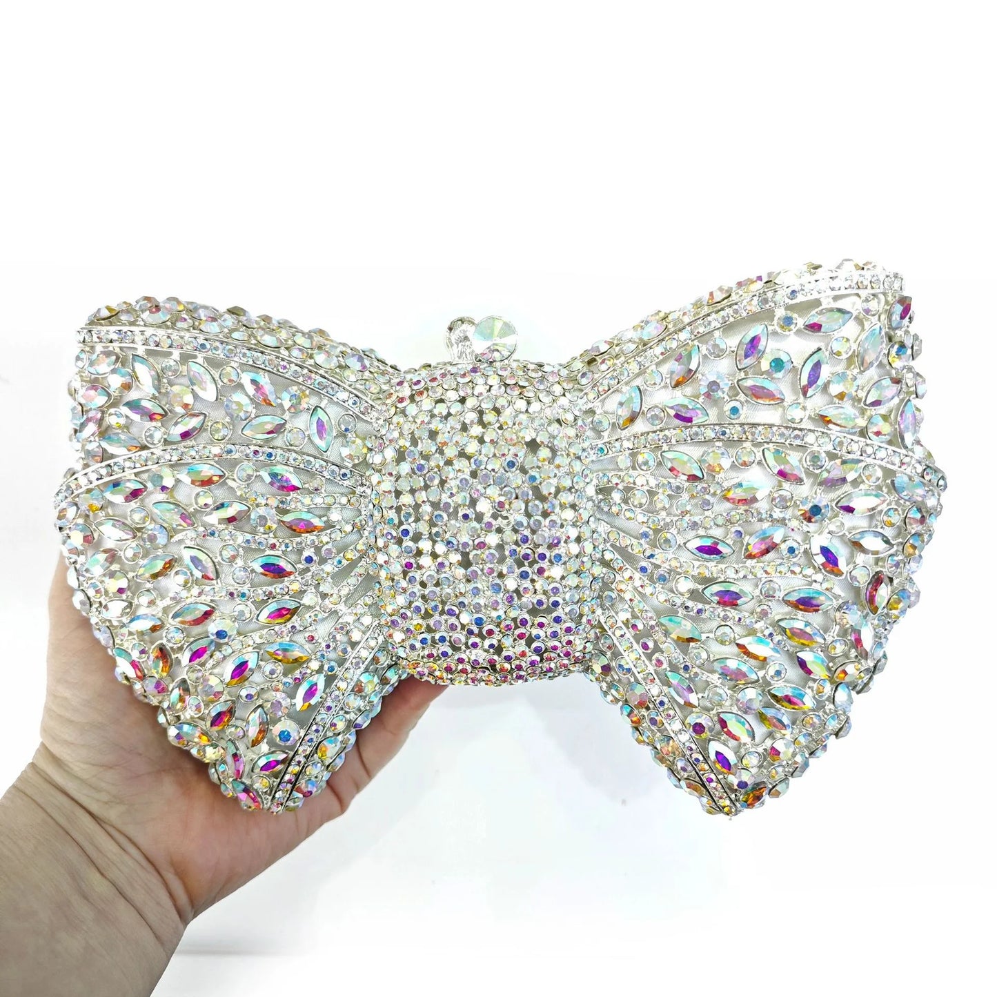 Rhinestone Bow Evening Clutch