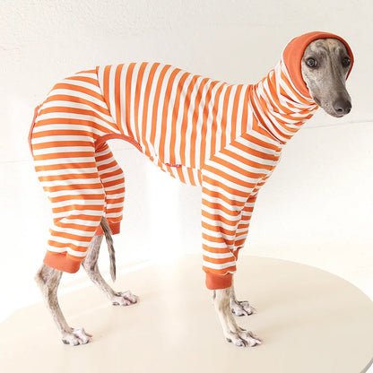 Striped Cotton Dog Pajamas for Italian Greyhounds & Whippets