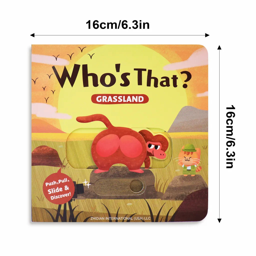 Who’s That? Push-Pull-Slide Animal Board Books – 4 Book Set