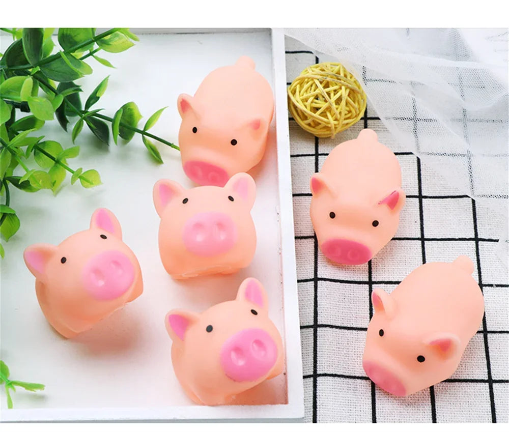 Mini Squeaky Pig Dog Toy Set