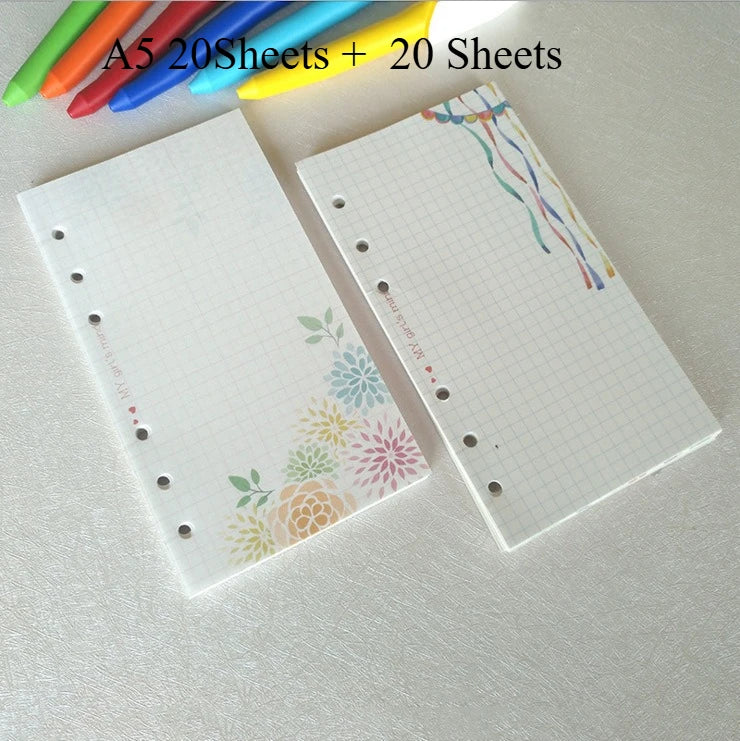 A5 A6 A7 Loose Leaf Notebook Refill Paper