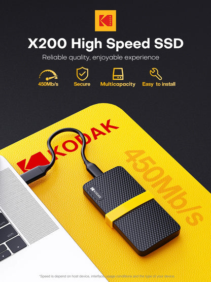 KODAK X200 Portable External SSD USB 3.1 Type-C
