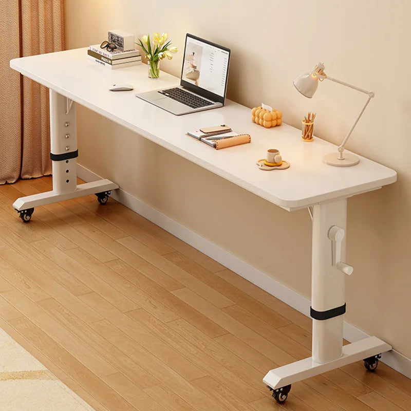 Adjustable Overbed Laptop Desk with Hand Crank & Wheels